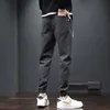 Algodón hombre estilo coreano Harem Jogger pantalones hombres algodón negro pantalones masculinos pantalones de chándal hombres pantalones casuales hombres Joggers 220816