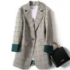 Womens Business Casual Suit Office Clothes for Women Coats Woman Autumn Elegant Long Overalls Vintage Designed Coat 220402