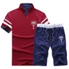 Men trajes de pista Summer Camiseta de manga corta Set Casaul Fit Slim Sporting Mens Masculino Sets de dos piezas Hombre 220613
