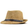 Einfache Frauen Männer Sommer Sonnenhut Für Elegante Dame Strand Papa hüte Sonnenhut Gentleman Panama Hut Gangster Cap Angepasste Größe 56-58CM