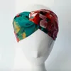 Diadema cruzada de seda de diseñador, bandas elásticas para el cabello para mujer, turbante Retro, diademas para mujer, flores, colibrí, orquídea G227084F