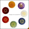 Искусство и ремесло йога символ 7 Чакра, набор Reiki Natural Stone Crystal Stones Polsing Quartz Energy Bead Chakras Heali Sports2010 DHG0P