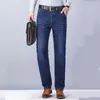 Männer Jeans Stil Frühling und Herbst Klassische Gerade Geschäftsarbeit Hosen / Urban Fashion Dunkelblau Große Größe 40 Männer Marke 220328