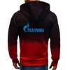 Men's Jackets Men's Russia Gazprom Printing Fashion Spring Autumn Gradient Classic Hoodies High Quality Leisure Zipper Jacket CoatMen's