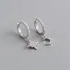 Stud European And American Inlaid Zircon Star Moon Earrings Earring For Women Retro Fashion Simple JewelryStud