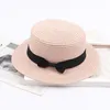 Girls Sun Cap Summer British Bow Flat Top Children Hat Hat For Female Beach 220630