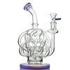 Vortex Recycler Dickglas-Bong, Wasserpfeifen, Super Tornado Cyclone, Öl-Dab-Rigs, 12 Recycler-Röhren, 14-mm-Innengewinde, Wasserpfeifen mit Schüssel