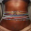Boho -stijl kralen taille keten elastische kleurrijke kralen bikini buikketens zomer strand lichaam sieraden voor vrouwen meisjes groothandelsprijs