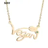 Collane con ciondolo XLNT Argento Oro Rosa Collana vegana Lettere Girocollo vegetariano Gioielli regalo per persone Gord22