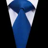 Bow Ties Hi-Tie Classic Men's Wedding Party Business Blue Tie Set Silk Mens Floral slipshandduk Manschettknappar 8,5 cm C-3034 BOW