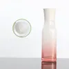 Lege verpakking vierkant glazen flesgradiënt roze witte lotion spary drukpomp met plug draagbare navulbare cosmetische verpakkingscontainer 40 ml 120 ml