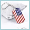 Keychains Fashion Accessories 2Pcs Keychain Stylish Unique Creative Union Jack Simple Country Flag American National Drop Delivery 2021 Cvyw