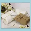 Emballage cadeau événement fête fournitures fête maison jardin gros-Vintage blanc kaki corde bonbons chocolat boîte de papier pour anniversaire mariage décor