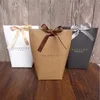 Gift Wrap 5/25 Pcs Blank Kraft Paper Candy Bag Wedding Favors Box Package Birthday Party Decoration Case With RibbonGift