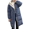 후드 레이디 코트 긴 코트 파카 컬러 일치 재킷 중간 여성 겨울 두꺼운 재킷 다운 재킷 여자 겨울 813 T200319