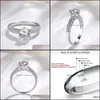 Hochzeitsringe Schmuck mit Zertifikat 18K Weißgold Farbe für Frauen 1.7ct Runde Zirkonia Diamond Solitaire Ring DH5RB