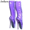 Sorbern Sexy See Through Pvc Ballet Stiletto Pointed Boots For Women 18Cm Extreme Heels Fetish Exotic Dancer Shoes Unisex Boots