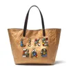 Evening Bags Vintage 2022 Women Handbags Kraft Paper Totes National Large Capacity Luxury High Quality 2-piece Set Satchels Khaki