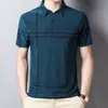 Ymwmhu модная тонкая мужская рубашка поло черная с коротким рукавом летняя тонкая рубашка уличная полосатая мужская рубашка поло для корейской одежды 220706