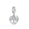 925 Siver Beads Charms för Pandora Charm -armband Designer för kvinnor Feather Heart Globe Dangle Charm Bead