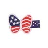 Kızlar Amerikan Bayrağı Saç Klipleri Vatansever Yaylar Barrettes Bağımsızlık Günü Grogren Bows Headdress