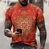 Heren t-shirts geometrische druk mannelijke zomer casual ronde nek korte mouw 3D print t shirt blouses tops