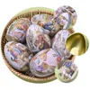 Opakowanie prezentów 6pcs Easter Egg Tinplate pudełko kreskówek w kształcie jajka cukierki