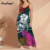 Noisydesigns grande taille 4XL femmes robe longue décontracté sans manches épaules dénudées hawaïenne Samoan polynésien Tribal imprimé livraison directe 220627