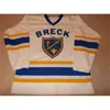 C2604 Mit VTG-1990s Breck Minnesota High School Game WornUsed Hockey Jersey 100% Broderie cousue s Hockey Jerseys