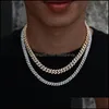 Łańcucha naszyjniki wisiorki biżuteria 6 mm Miami Cuban Choker Naszyjnik Rock Street Zakręcony łańcuch hip -hopowy dla mężczyzn kobiety dhrdn