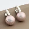 Bengelen kroonluchter oorbellen 2022 trend 585 rose goud vrouwen rond shell parel drop bruid mode juwelen sieraden sieraden farl22