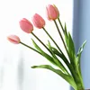 Lyx Silikon Real Touch Tulips Bouquet Dekorativa Konstgjorda Blommor Vardagsrum Dekoration Flores Artificiales