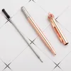 3pcsset small Crown Pen Get 2 Ink Custom Gift Pen Metal Ballpoint Pen Stationery Wholesale School Setcles Name 220712