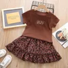 Clothing Sets Girls Summer Clothes Tshirt Skirt For Casual Style Teenage Kid ClothesClothing