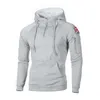 Herrtröjor tröjor män mode blixtlås lång ärm huva hoodie manlig casual hoody outwear hip hop streetwear solid pullover röd 220920