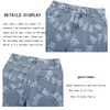 Mens Jacquard Largo Perna Denim Calça Característica Cartas Padrão Calças de brim em linha reta Design masculino Hip Hop Hop Hop Calças Neutras