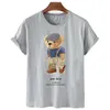 Mulheres Black Teddy Bear Letter Impresso T-shirts Tops para Summer Girls S-4xl Manga curta Camisetas soltas T Tees CF739