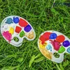 Plastik Boya Palet Başparmak Deli Art Boya Tepsileri Çocuklar İçin Yetişkin To Acrilik Yağ Suluboya Zanaat Malzemeleri