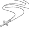 Fashion Hip Hop Legering Cross Pendant Ketting Iced Out Out Rhinestone Gold Silver Color Tone Crucifix Charm Jewelry