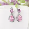 Les goujons glacés sont des boucles d'oreilles Luxury Cubic Zirconia Femmes Sangle Fashion Bling Rignestone Waterdrop Statement de mariage Cadeaux d'oreilles