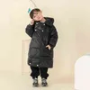 Manteaux chauds d'hiver russes pour jeunes enfants, Style ample, garçons et filles épais, vestes longues à capuche, pardessus pour enfants, Parkas J220718