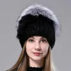 Berets Women Hats Winter Natural Fur Cap Hand Sewing Knitted Real Mink Hat Stylish Warm Fashion Female Genuine