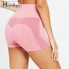Mulheres rosa na cintura alta calça de compressão de ginástica sem costura fitness para shorts femininos shorts scrunch butt shorts treping legging t200412