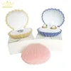 10pcs/lot Shell Shape Lovely Velvet Wedding Engagement Ring Box For Earrings Necklace Bracelet Jewelry Display Gift Box Holder 220727