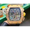 Watch Date Richardmill Mens Mechanical Rms11-03 Fully Automatic Movement Sapphire Mirror Rubber Watchband Swiss Wristwatches 8o0b