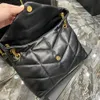 Designer shoulder bag loulou puffer quilted flap bag chain with leather double strap lambskin soft supple crossbody gold silver hardware