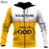 CLOOCL chrétien jésus catholique bricolage personnaliser nom sweat à capuche zippé hommes femmes impression 3D décontracté à manches longues manteau goutte 220708