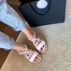 Fashion beach gladiator sandals leather platform high chunky heels cross belt flat slingback hook loop casual sandal round toe slippers 2022