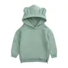 T-shirts Korean Children's Sweater Spring And Autumn Winter Clothes Boys Girls Hooded Fleece Baby Jacket Bear Ears ClothingT-shirts