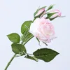 Artificial Rose Flowers Silk sentiu Real Touch 1 Flower 2 Bud Hidratante Rosas Casa Centerpieces Party Decor